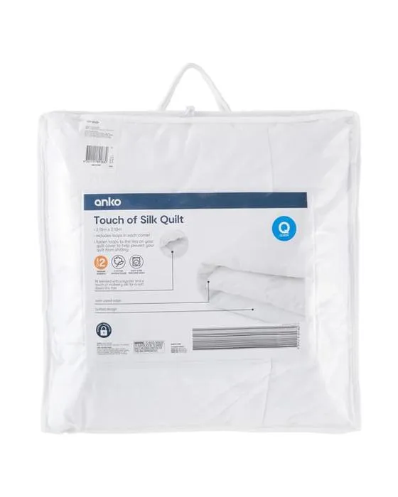 Touche de soie de patch - lit Queen, blanc