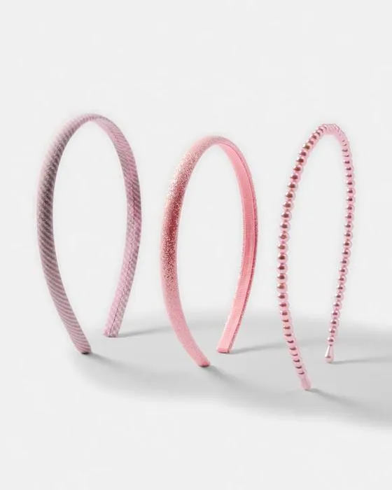 Bandeau 3 Pack Faux Pearl - Rose
