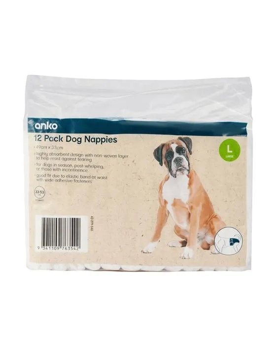 12 nappies de chien en boîte - Grande