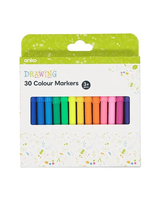 30 Marqueurs de couleur de paquet