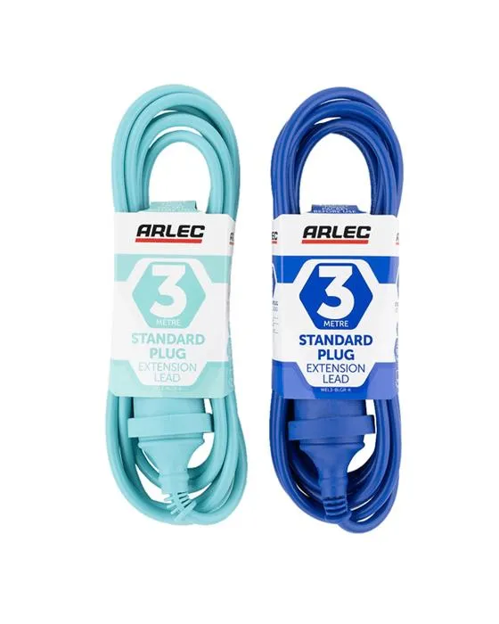 3m Arlec Standard Plug Extension Lead - Assortiment