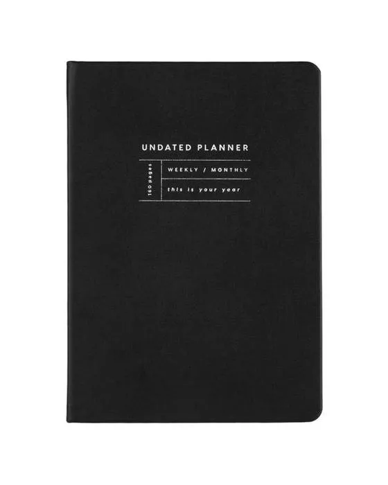 Planificateur Non daté Noir 80gsm 160 pages
