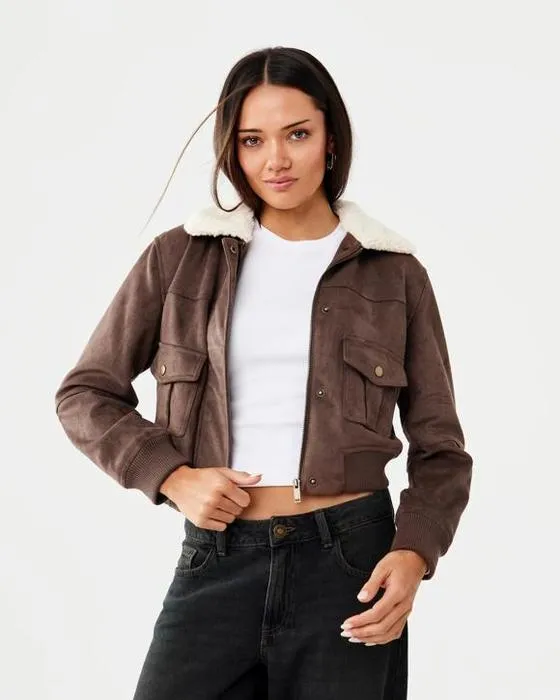 Veste de coupe en fausse fourrure