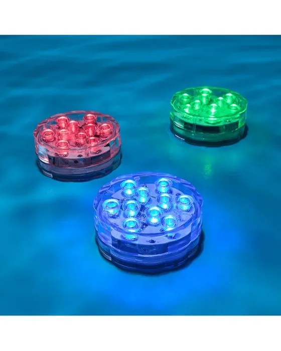 3 lumières LED de piscine à distance Pack