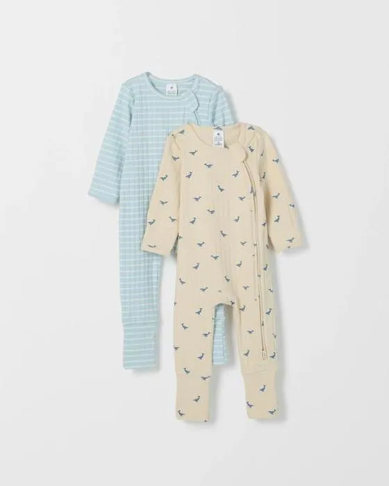Cible Baby Bio Coton 2 Pack Côte Zip Élevé Coverall