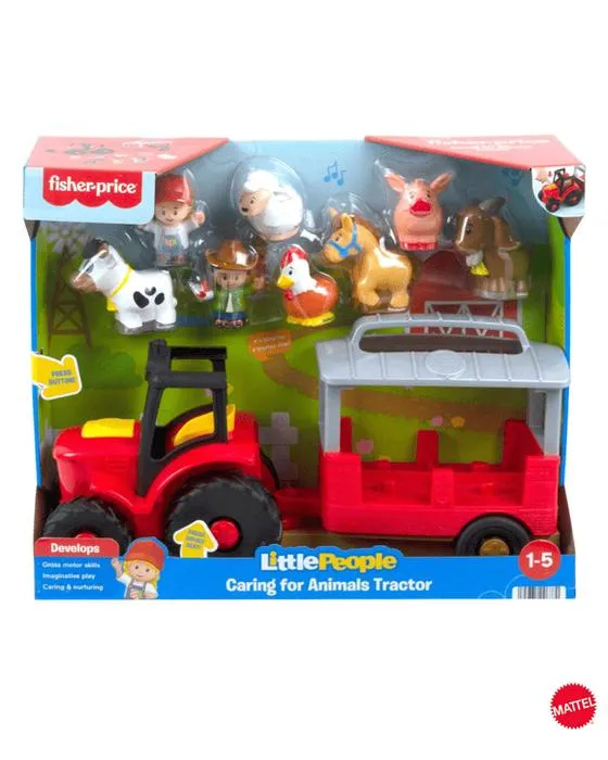 Fisher Price Mattel Petits gens s'occuper des animaux Tracteur Ensemble-cadeaux de la ferme musicale Camion - Multi