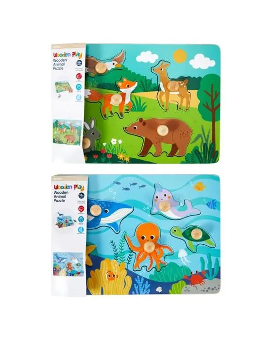 Puzzle animal en bois - Assortiment