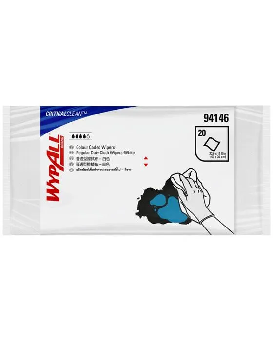WypAll Couleur Coded Wipers de service régulier Blanc 20 Pack