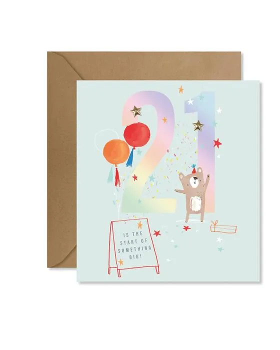 Carte de 21 ans - Mignon ours