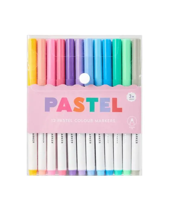 12 marqueurs de couleur pastel pack