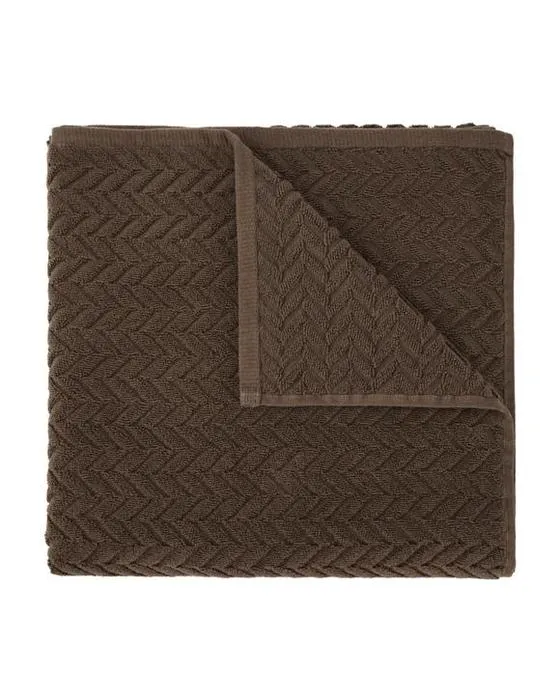 Serviette de bain en coton Chevron - Chocolat