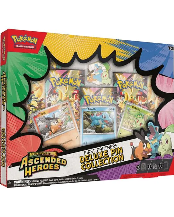 Pokemon Trading Card Game: Mega Evolution - Les héros ascendants Premiers partenaires Collection de Pin Deluxe