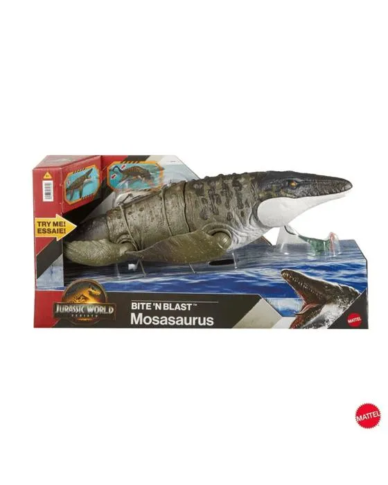Jurassique monde renaissance Bite 'N Blast Mosasaurus Action Figure & Mini dilophosaure