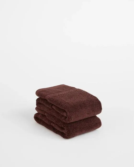 Cible de luxe coton égyptien Pile serviette à main 2 Pack - Brown