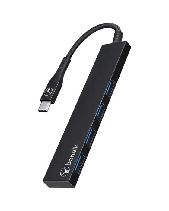 Oselk longue vie USB-C à 4 Port USB 3.0 Slim Hub noir