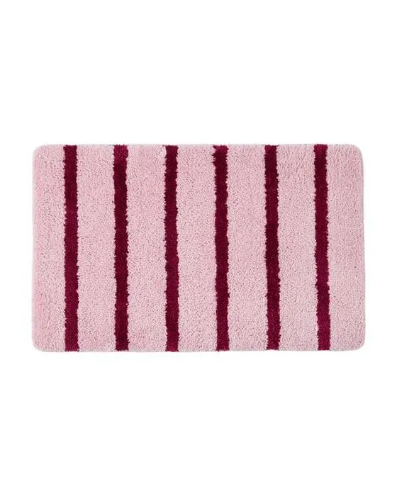 Tapis de bain en mousse de mémoire - Bande rose