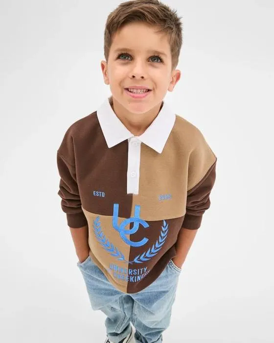 Cible Enfants Australien mélange de coton poids lourd surdimensionné rugby Jumper