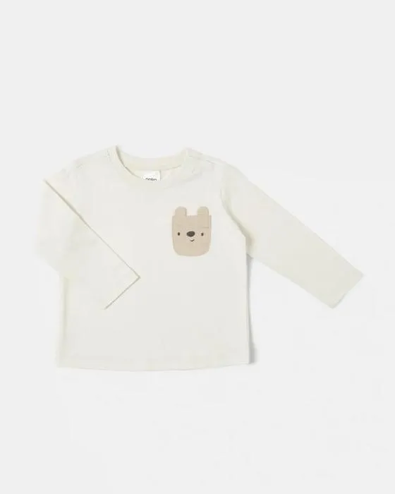 T-shirt de poche manches longues en coton