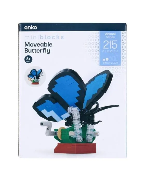Série de mini-blocs d'animaux 215 pièces: papillon mobile