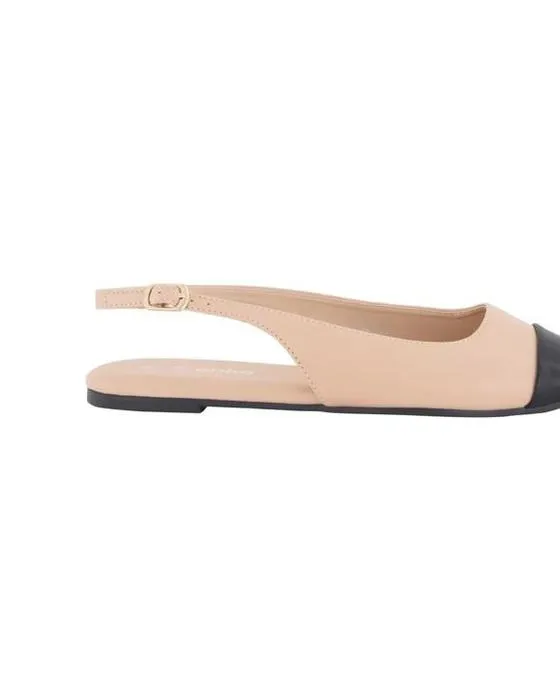 Ballet Toe Cap Slingback Flats