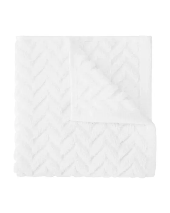 Chevron coton face rondelle - blanc