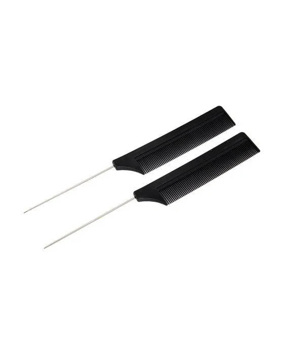 OXX Haircare 2 Pack Peigne de queue en métal de dents fines
