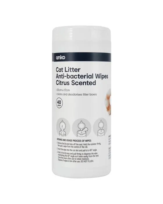 Wipes anti-bacterielles à 40 pièces de chat – parfumées