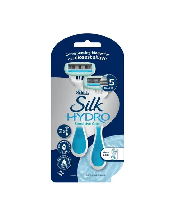 Schick 2 Pack Hydro Soin sensible à la soie Rasoir jetable