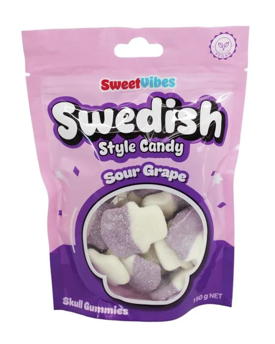 Sweet Vibes Suédois style Crâne de bonbons Gommies 150g - Grain de Sour