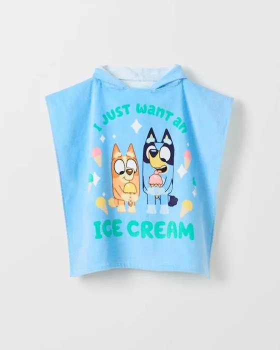 Serviette de plage à capuche pour enfants - Bleu