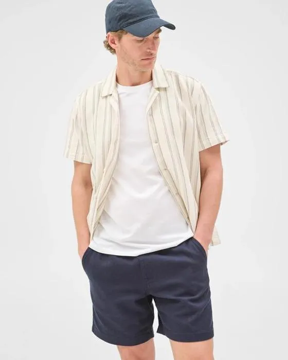 Cible Homme Australien coton manches courtes Texture Stripe Shirt