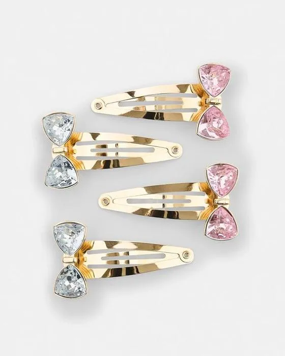 Paquet de 3 clips de cheveux de bijoux en or
