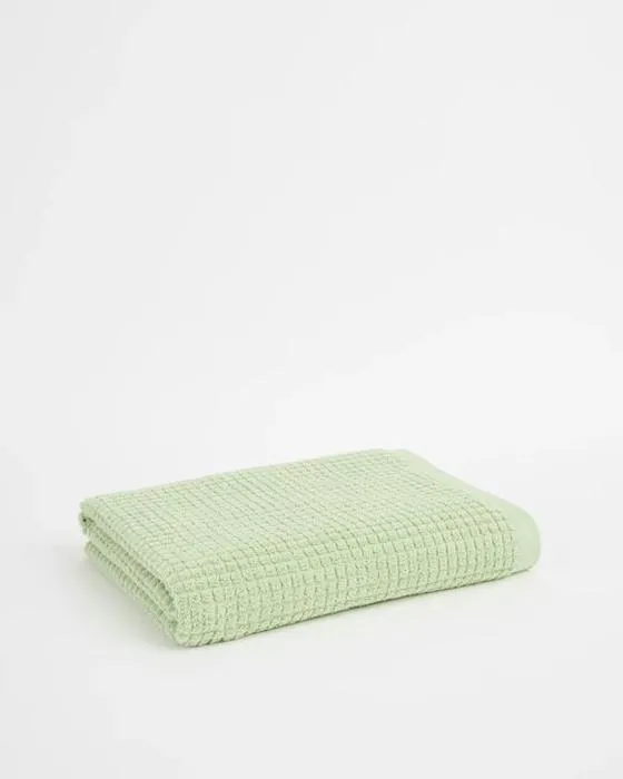 Cible Feuille de bain en coton australien texturé Cassie - Vert