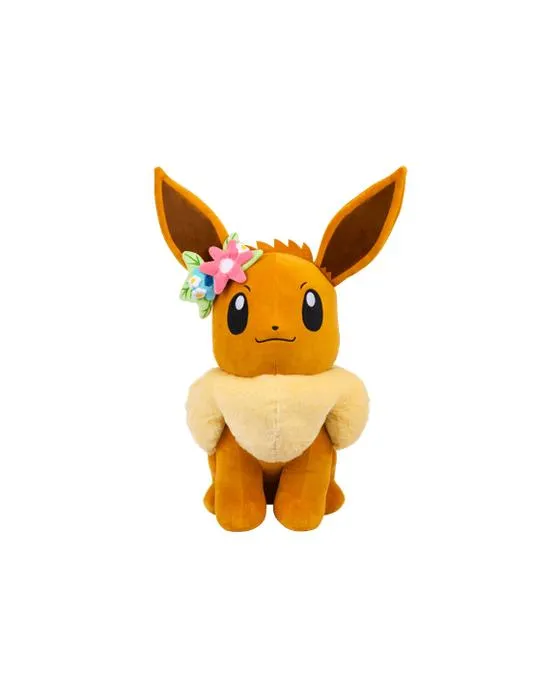 Pokemon 60cm Eevee avec fleur de la couronne en peluche - brun
