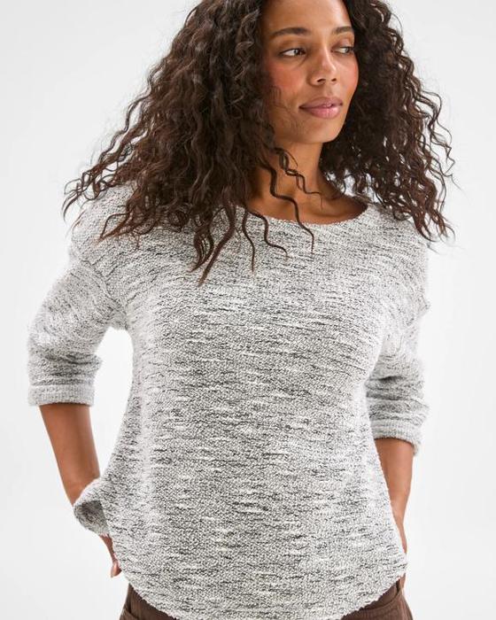 Cible Femme Australien mélange de coton Courbé Hem Texturé Haut
