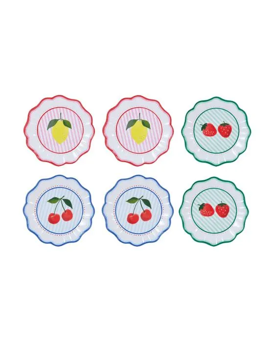 6 assiettes de dîners de fruits en emballage