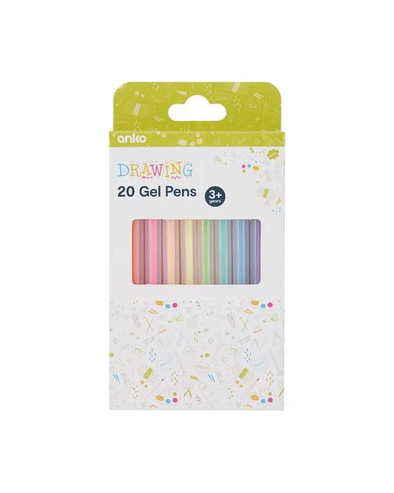 20 stylos à gel en emballage