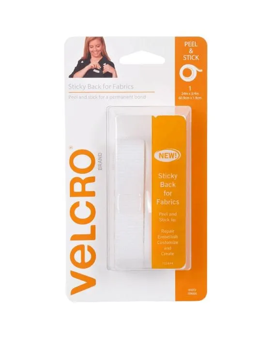 Ruban de tissu VELCRO 19mm x 60 cm Blanc