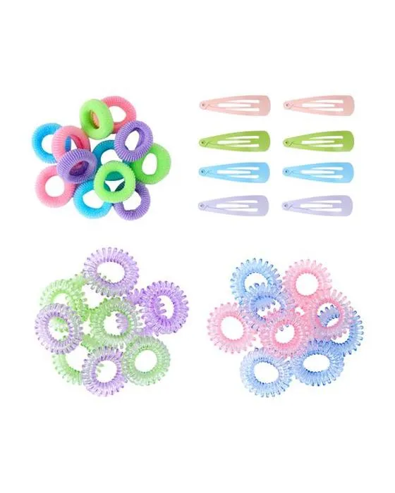 OXX Haircare 40 pièces Elastiques et clips Pack de cheveux