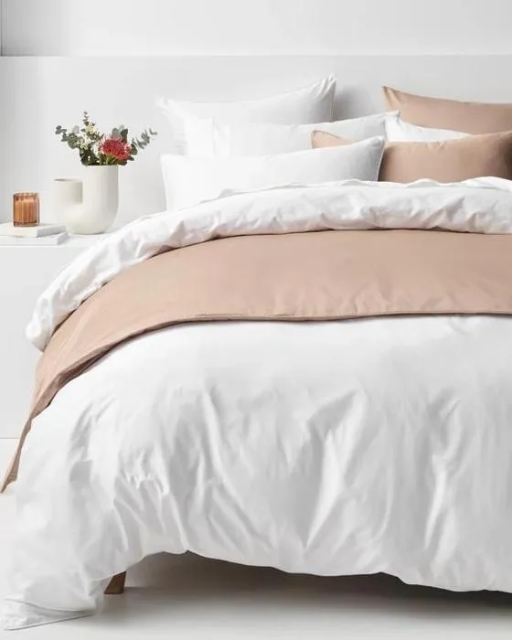 Cible de luxe en coton égyptien Cover Set - King Bed - Blanc