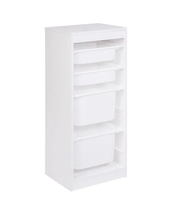 Unité de stockage Kadink Tall w/ 2 Grandes / 2 Tubes et Lides Med Blanc
