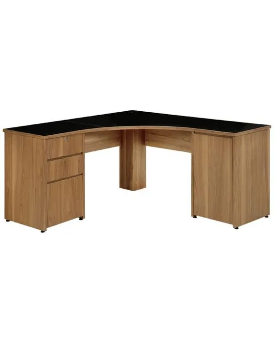 Washington 1500 x 1500mm Coin Workstation Black Walnut Bureaux, tables et postes de travail