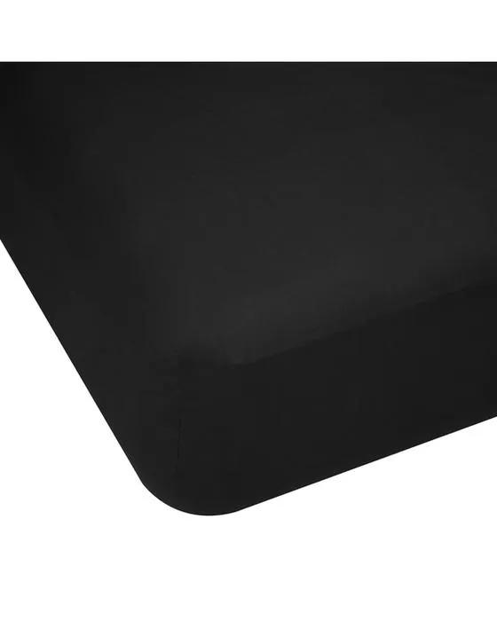 250 Fil Count coton feuille riche ajustée - lit Queen, noir