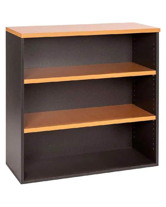 Bibliothèque Velocity 900mm Golden Beech et Ironstone étagères grises Maison Bureau stockage