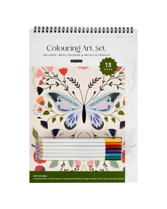 Ensemble d'art de coloration 13 pack - Papillon