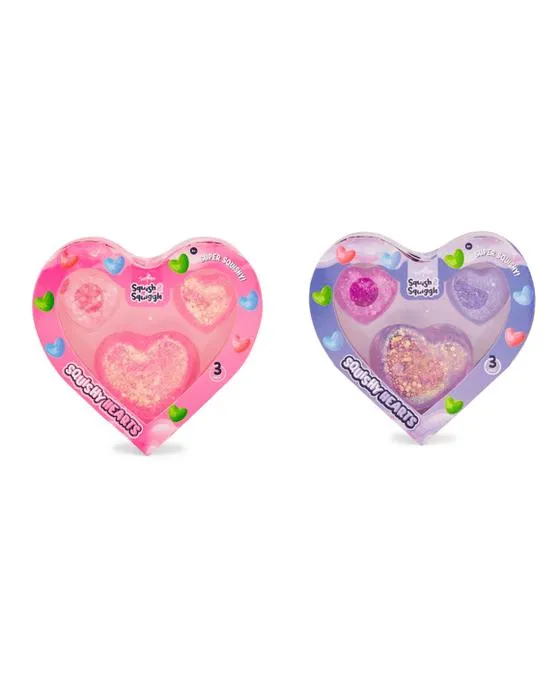 3 Pack ToyMania Squish et Squiggle Squishy Coeurs - Assortiment