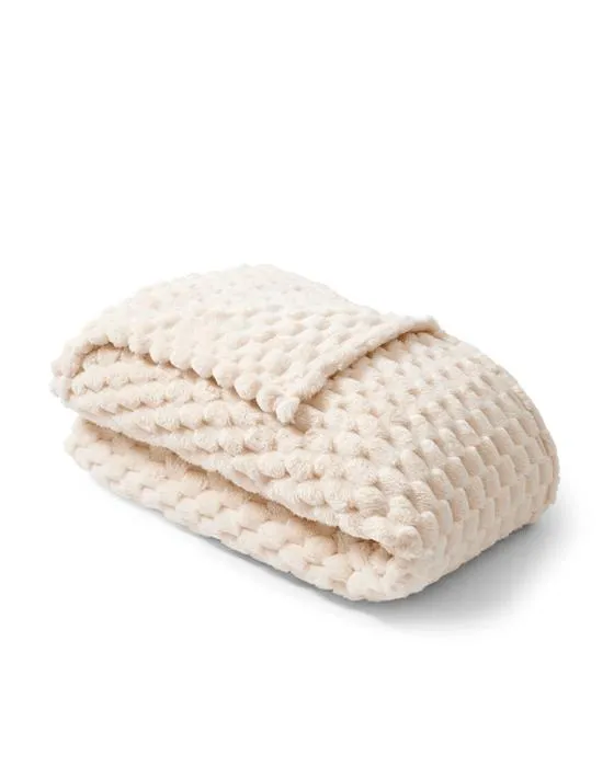 Couverture Jacquard en peluche - Lit Queen/King, Ivoire