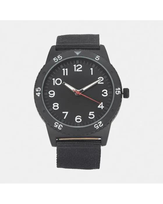 Montre de bande analogique en nylon - Noir