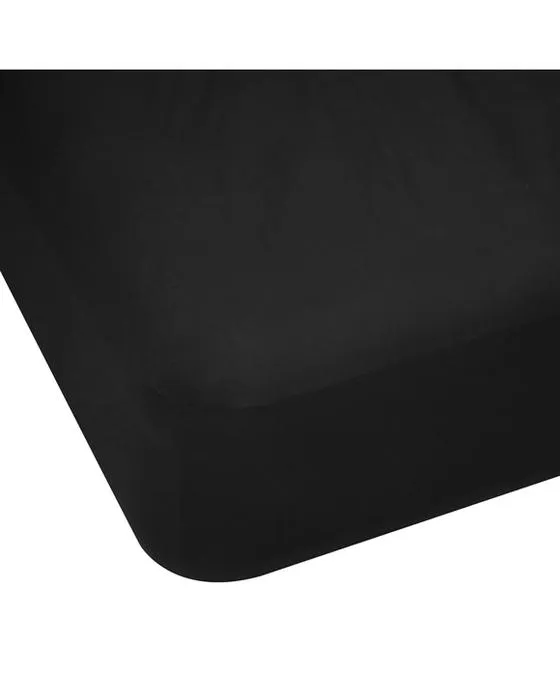 250 Fil Count coton feuille riche ajustée - lit double, noir