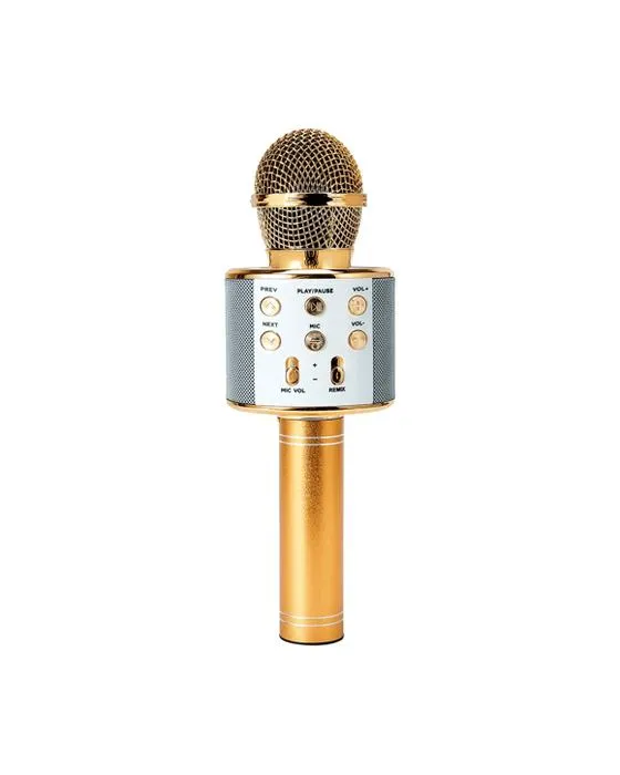 Microphone Bluetooth Karaoke - Gold Look